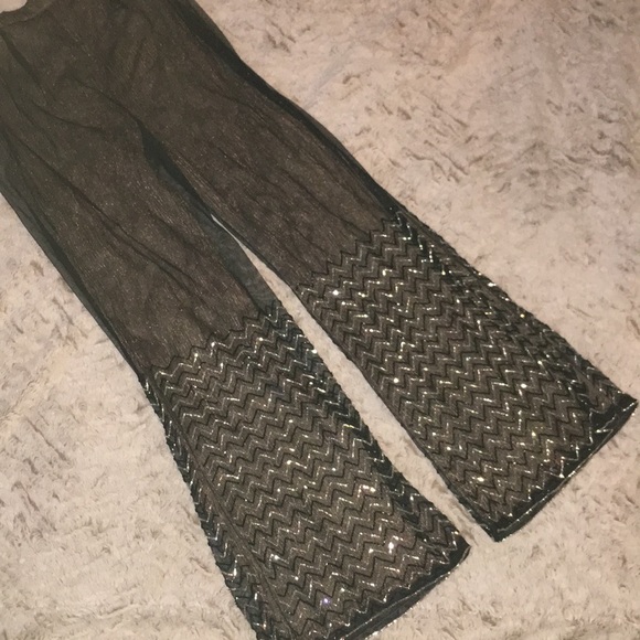 Bollywood glittery Evening Cocktail Formal Pants - Picture 7 of 9